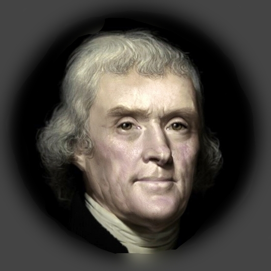 Fotorealistyczna regeneracja portretu Thomasa Jeffersona, trzeciego prezydenta USA (Reve AI) - Studio A7.