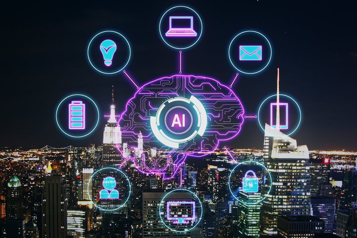 AI - kolorowa wizualizacja mapy myśli