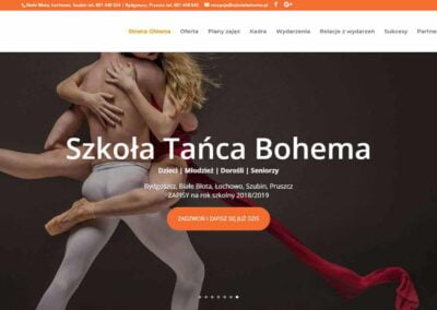 Strona WWW dla Szkoły Tańca Bohema